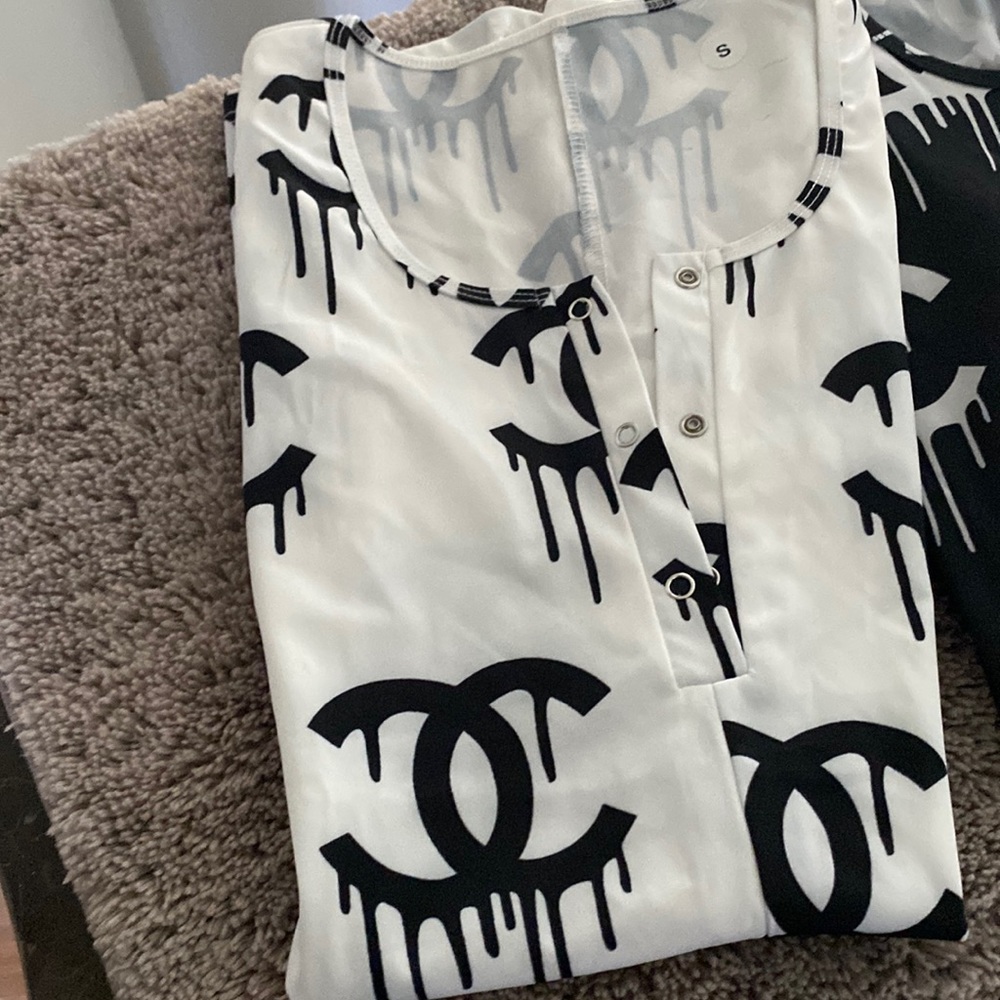 Romper/pj Chanel white